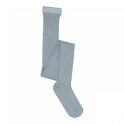 Cotton rib tights - Dusty Blue