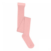 Cotton rib tights - Silver Pink