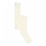 Cotton rib tights - Snow white