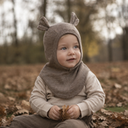HUTTEliHUT - Balaclava Ears Wool Rib Melange 48/6-12m