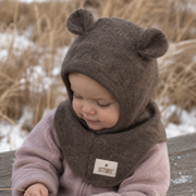 HUTTEliHUT - Balaclava Ears Wool Fleece Brown Melange 52/2-4Y