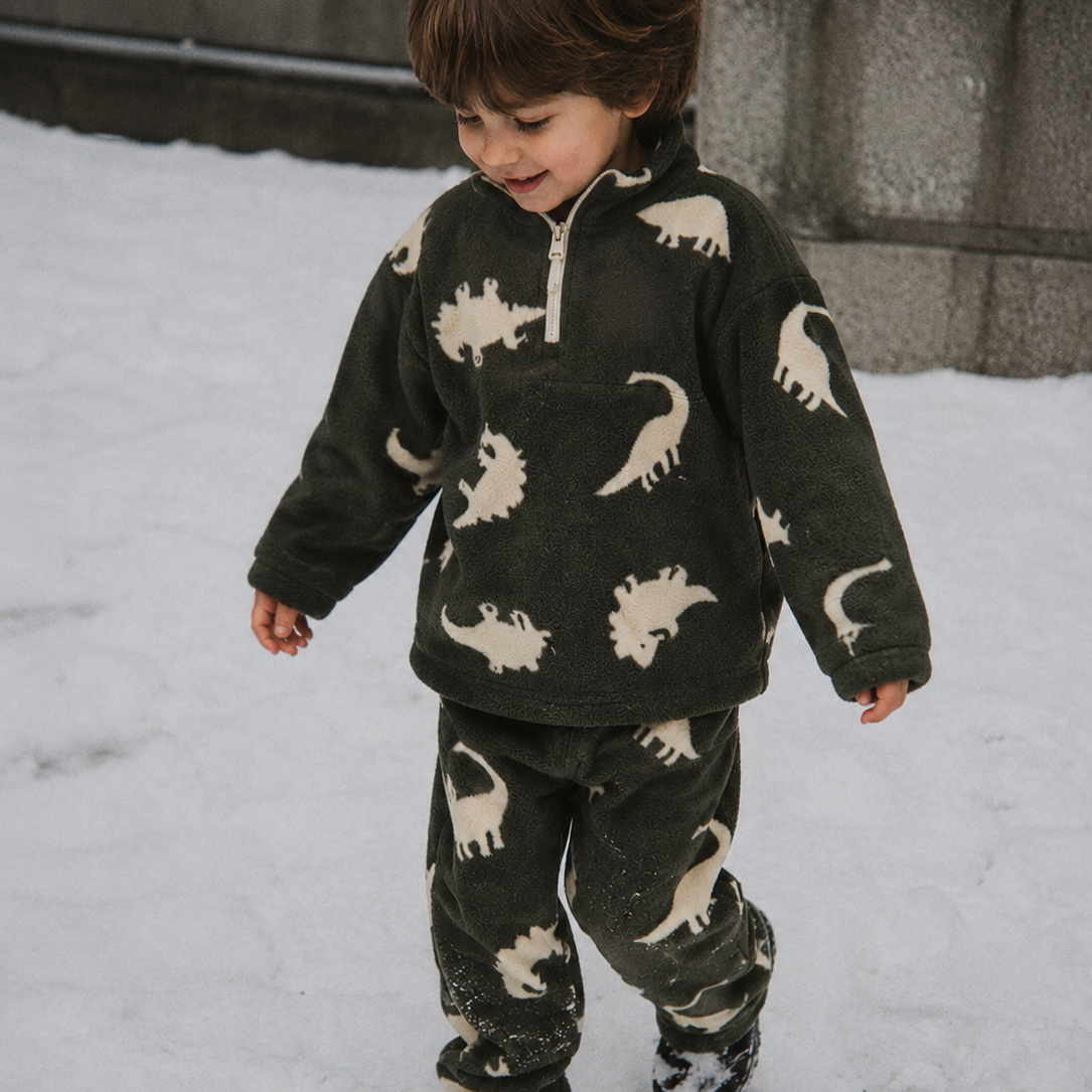 Konges Sløjd TAVI FLEECE PANTS GRS DINO SILHOUETTE
