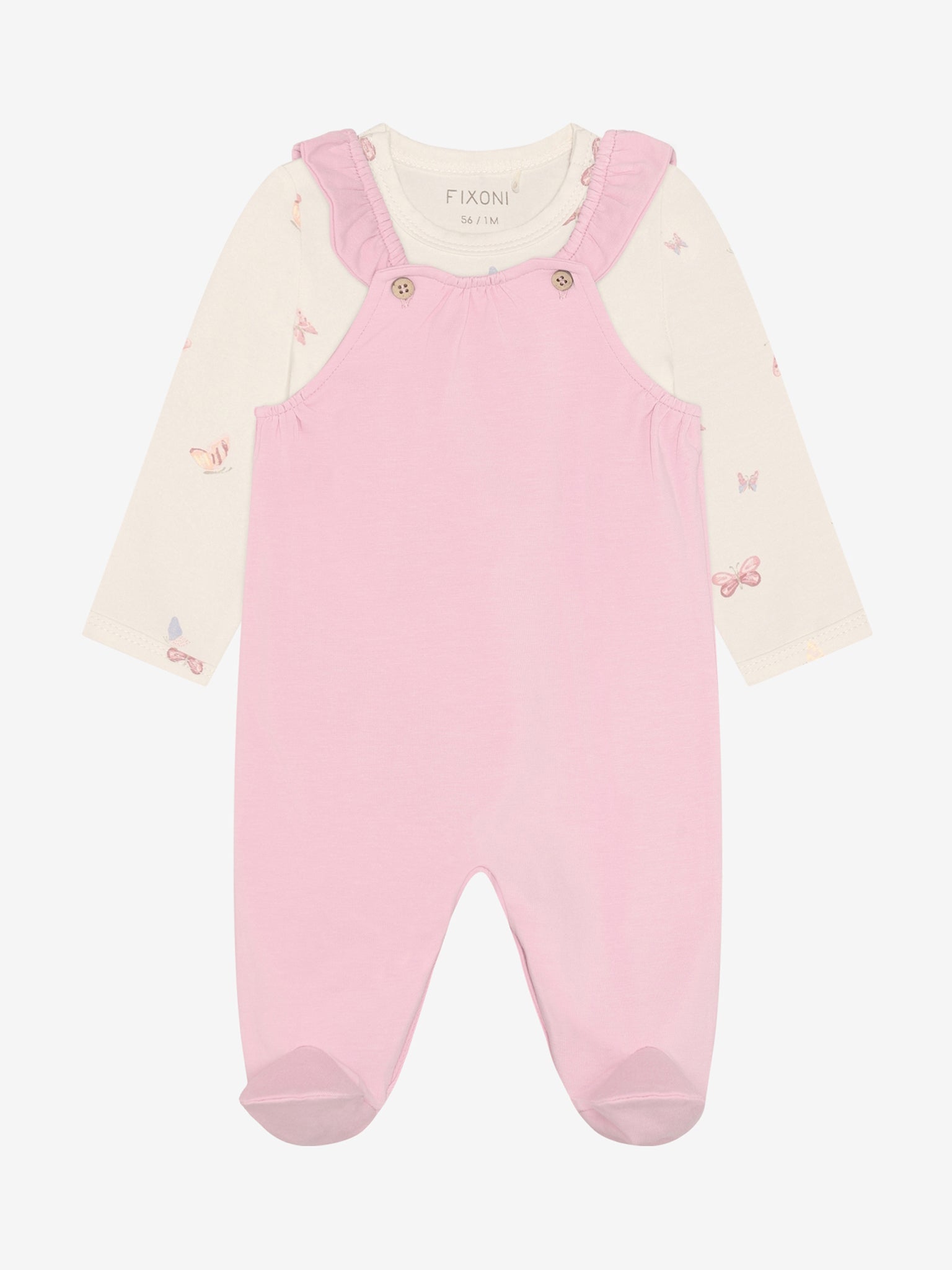 Fixoni - Set w. Body and Romper Bleached Mauve 68/6m