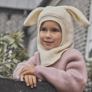 HUTTEliHUT - Balaclava Ears Wool Fleece Tofu 48/6-12m