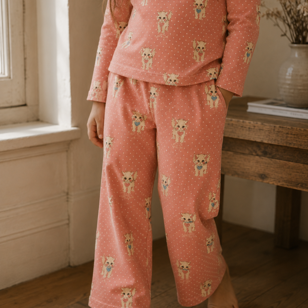 Konges Sløjd ELLA PANTS GOTS CIAO MIAO ROSE 116/6Y