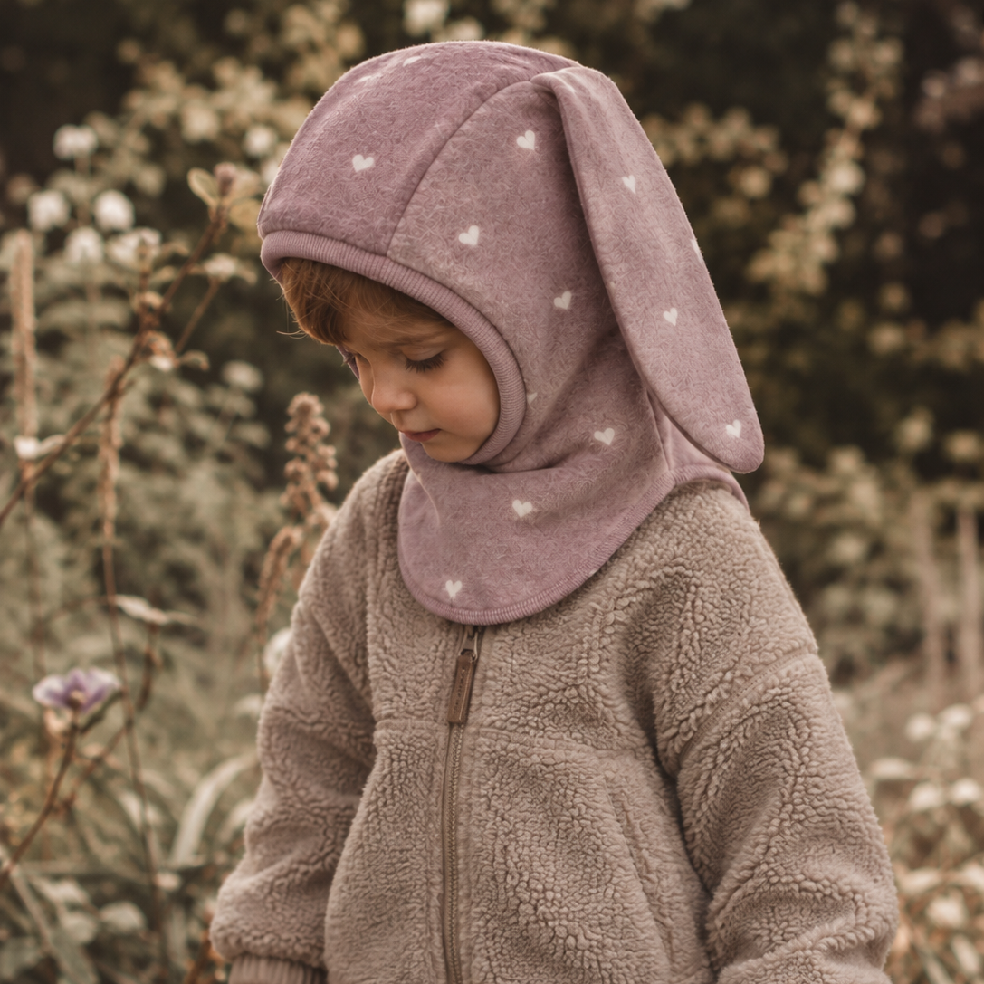 HUTTEliHUT - Balaclava Ears Emb. Wool Deauville Mauve