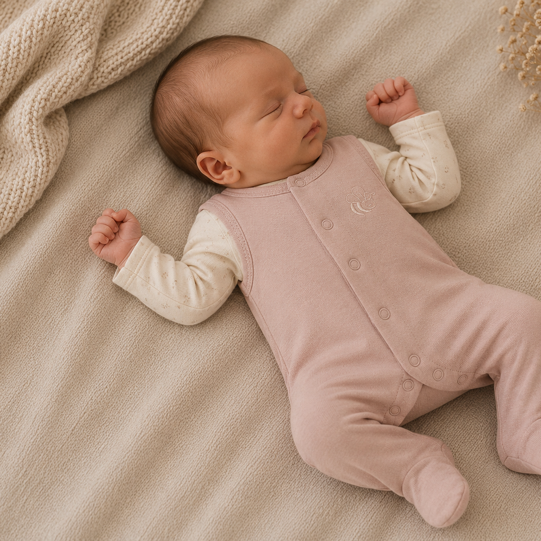 Fixoni - Romper w.feet - SOLID Pale Mauve 44/0M
