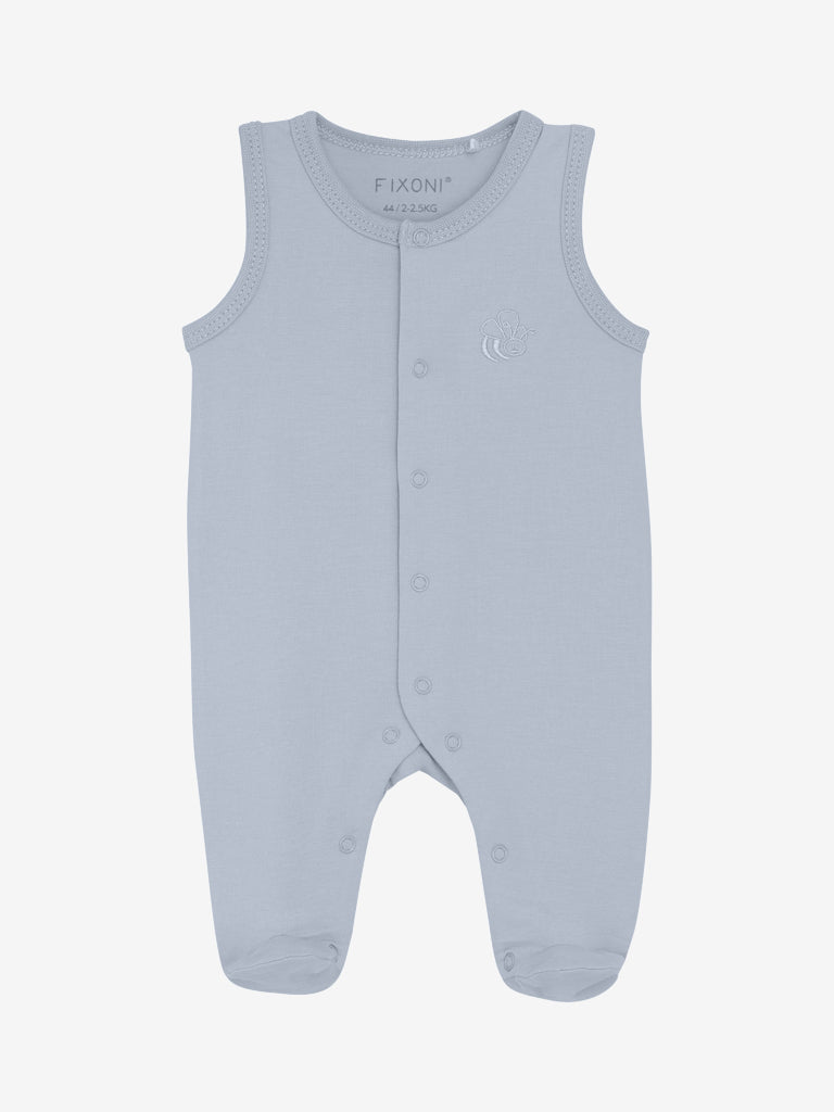 Fixoni - Romper w.feet - SOLID Zen Blue 38