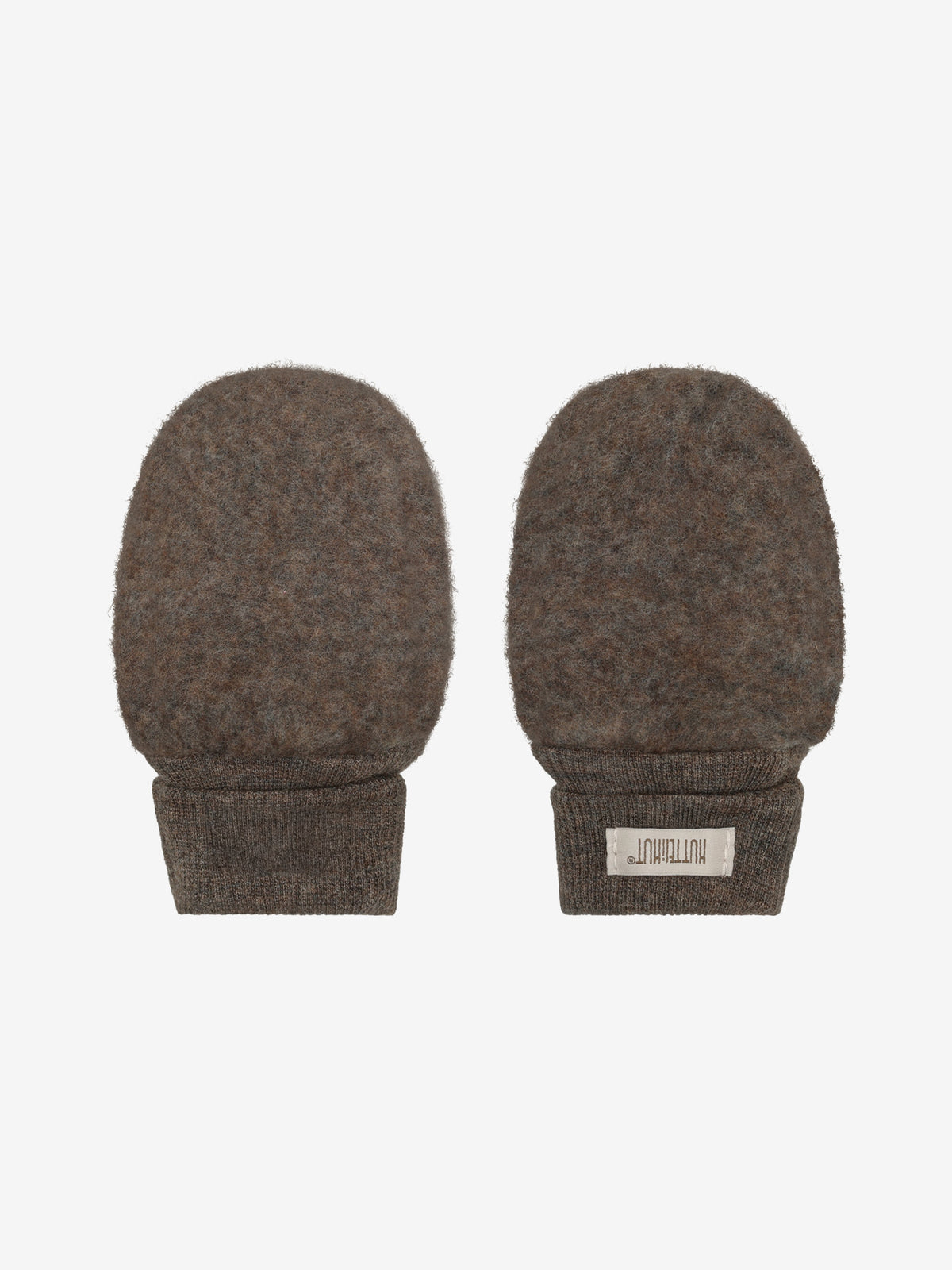 HUTTEliHUT - Mittens Wool Fleece Brown Melange 48/6-12m