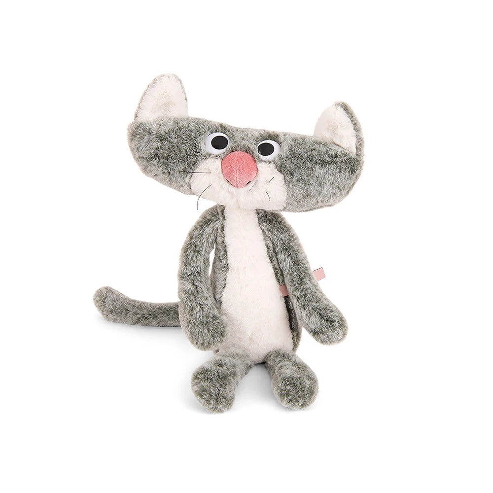 Moulin Roty - Tøjdyr - Flat Cat Chaplapla 37 cm - L'École des Loisirs