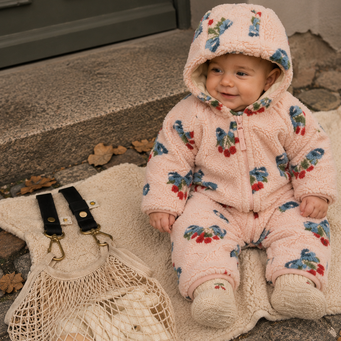 Konges Sløjd JODY TEDDY ONESIE GRS AMARENA ROSE