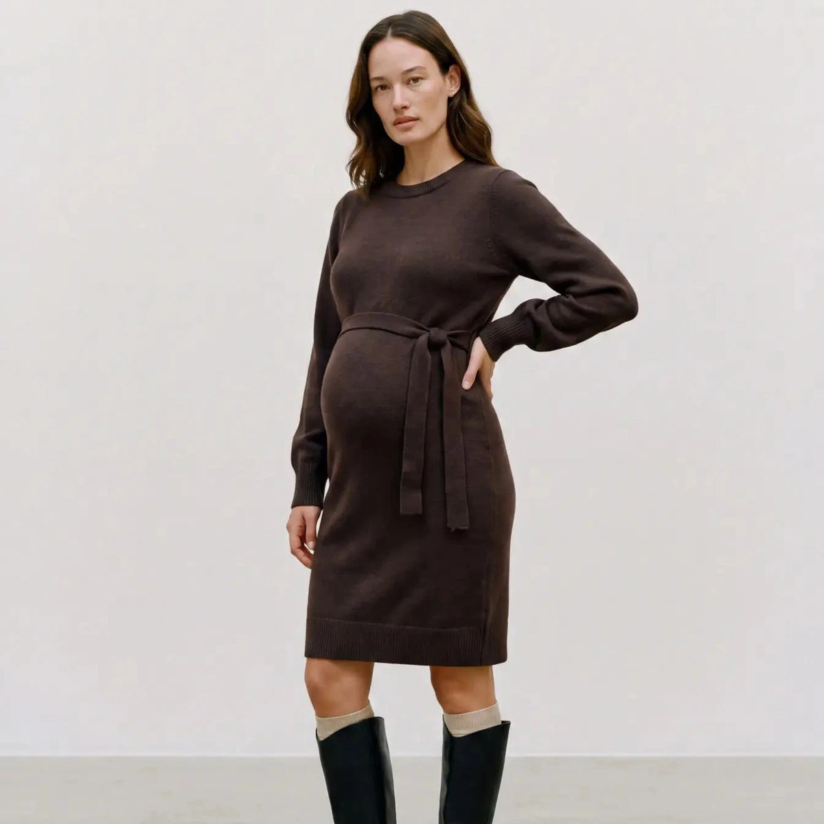 Mama Licious MLNEWANNE L/S ABK KNIT DRESS A. NOOS