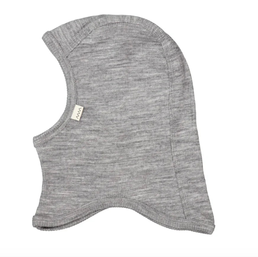 Balaclava, Uld Rib Elefanthue - Grey Melange