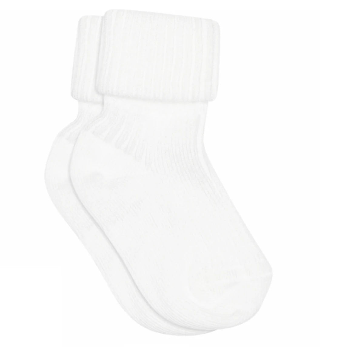 Cotton rib babys socks - white