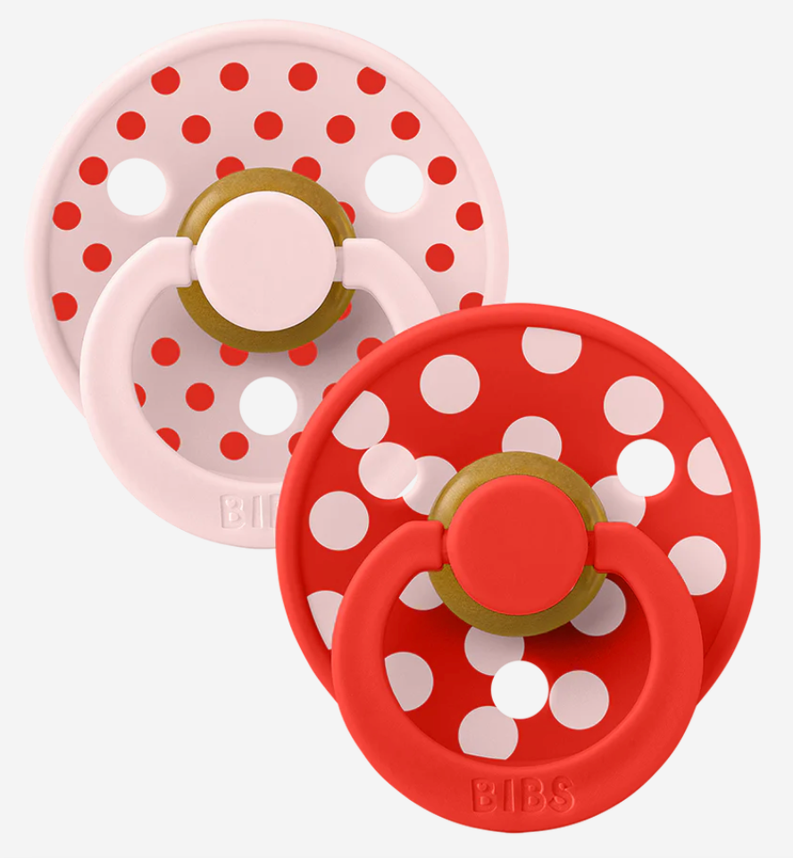 Bibs Colour 2 pack - Polka blossom/candy apple - size 2