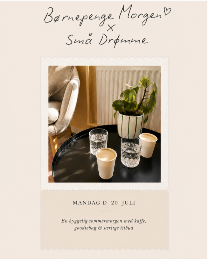 Billet til Børnepenge Morgen d. 20/6