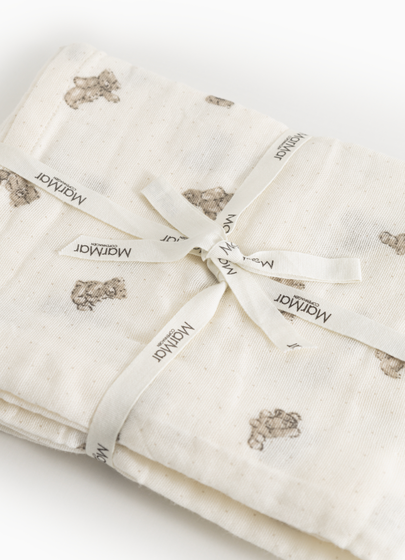 MarMar Ada (2-pack) - Bonded Muslin Print Teddybear