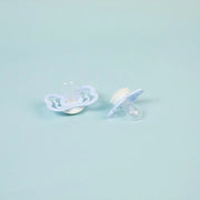 BIBS Glow Supreme 2-Pak - Iron/Baby Blue Silikone - size 2