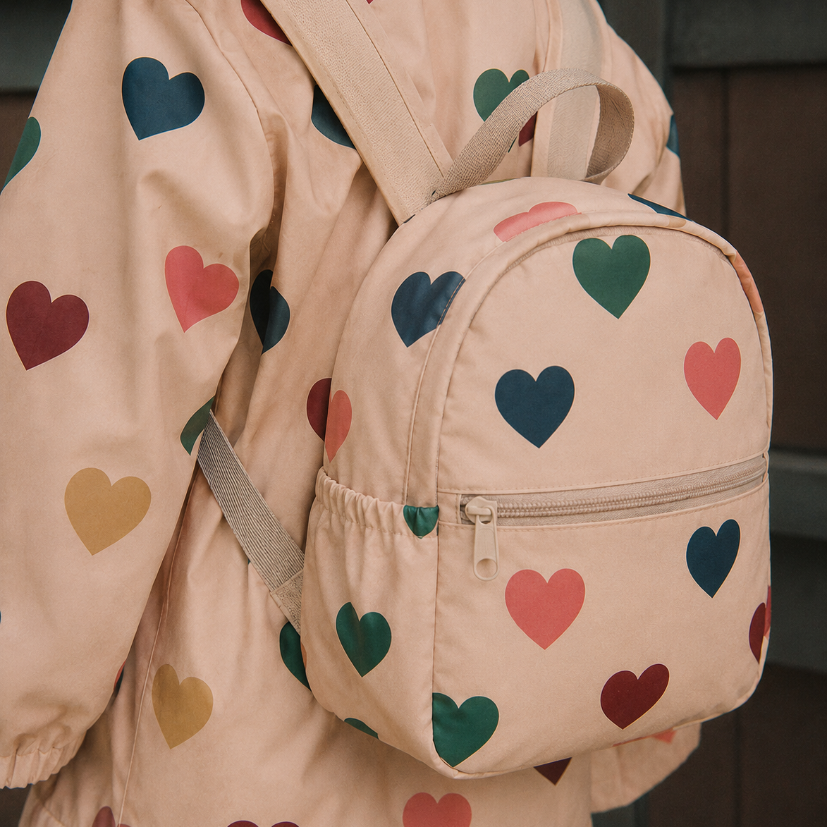 Konges Sløjd RAINY BACKPACK BON COEUR COLORÉ