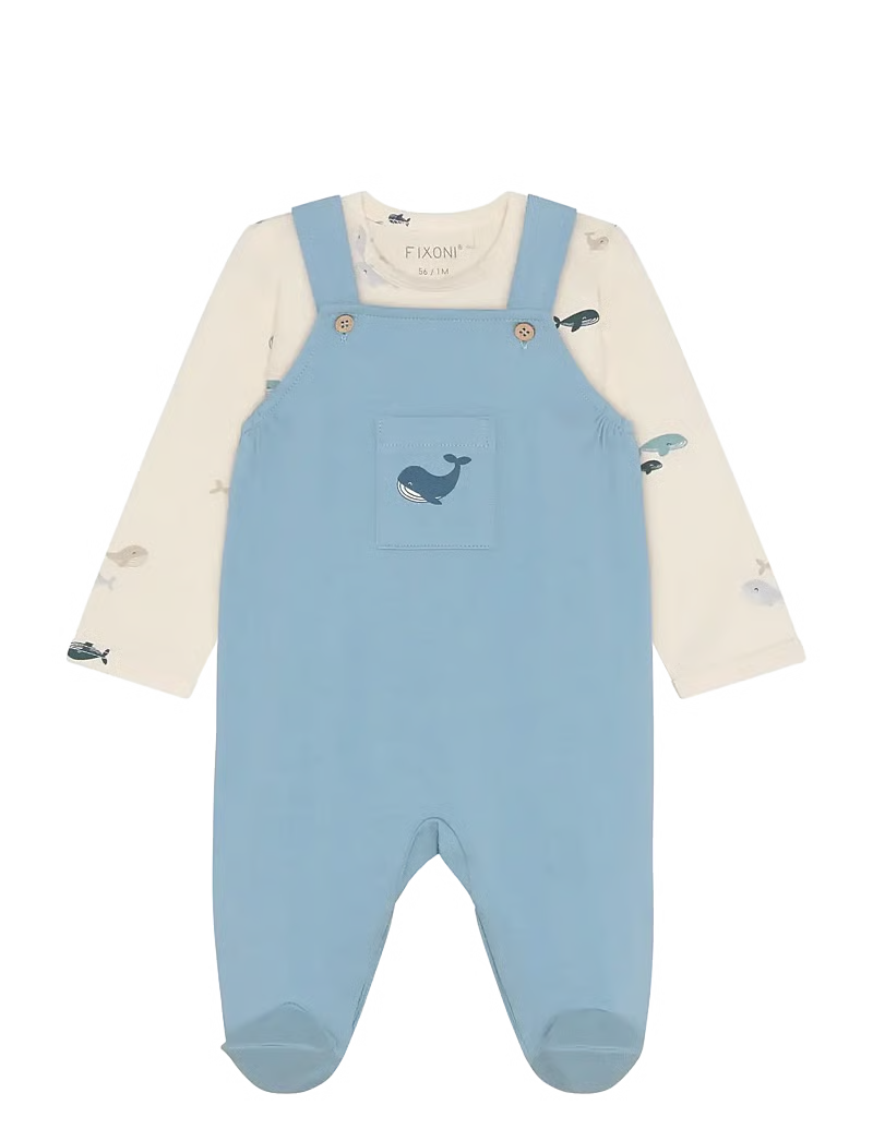 Fixoni - Set w. Body and Romper Arctic Ice 68/6m
