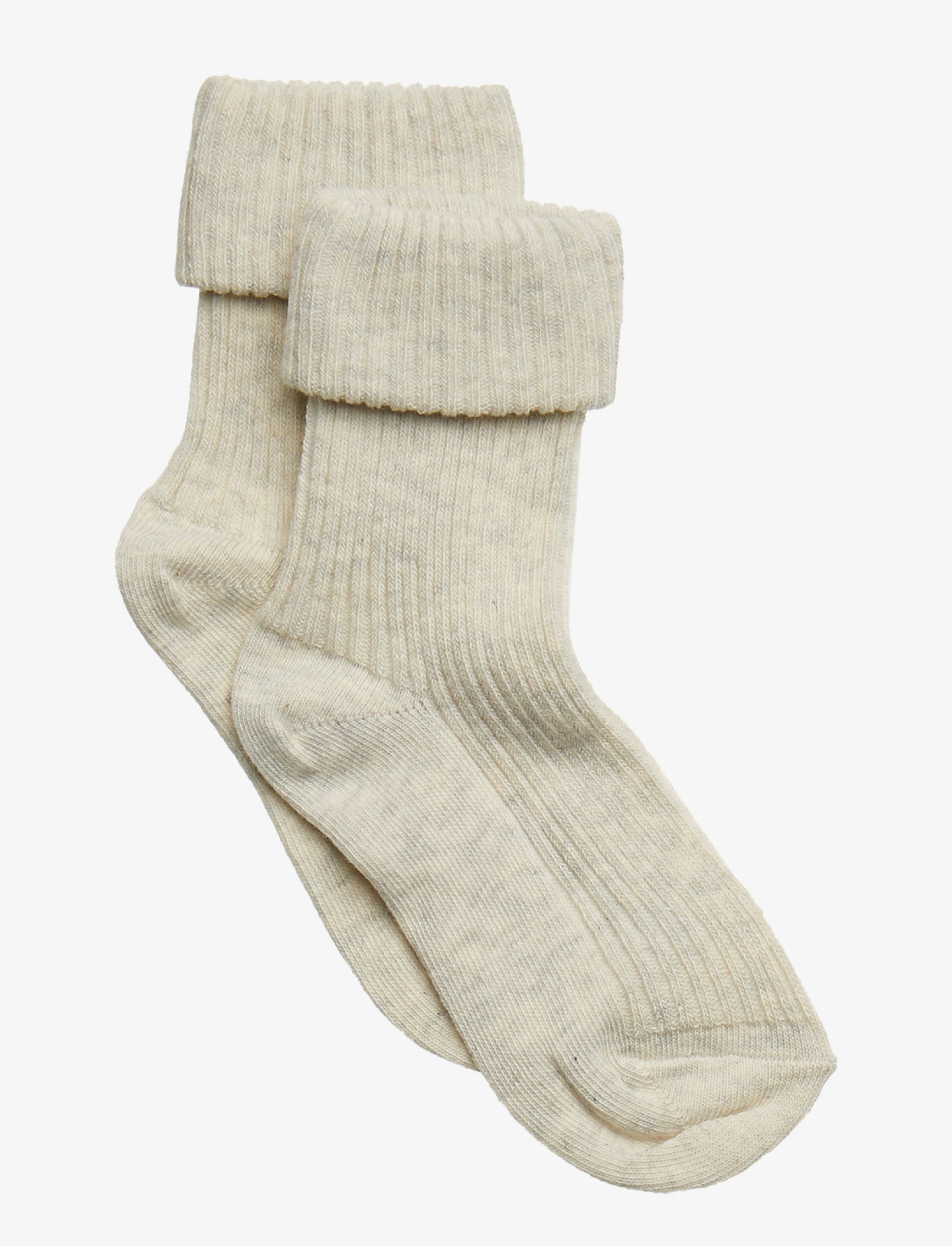 Cotton rib baby socks - Creme melange