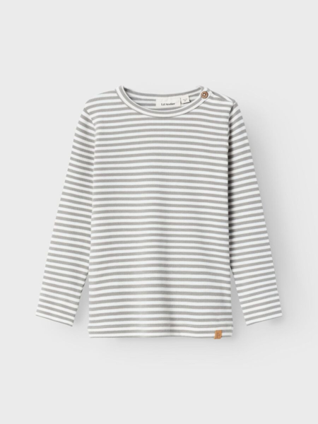 SLIM FIT TOP MED LANGE ÆRMER - limestone