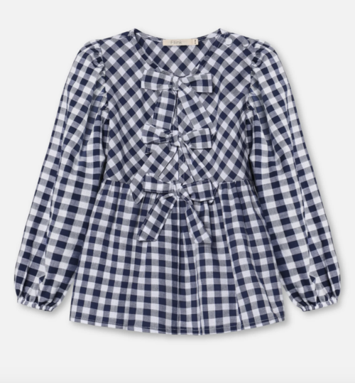 ZORRO LS BLOUSE - INSIGNIA SANDSHELL CHECK