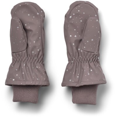Winter Mittens Stormy - purple stone stars