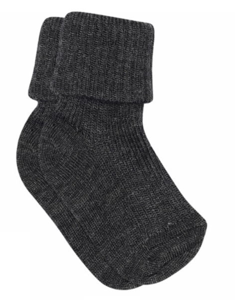 Wool rib baby socks