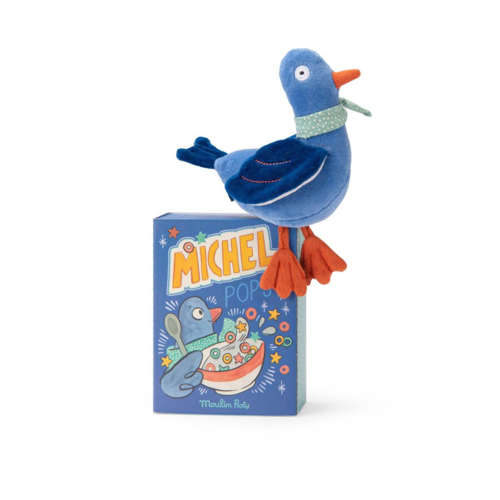 Moulin Roty - Tøjdyr med rangle - Duen Michel 20 cm - Puce & Pilou