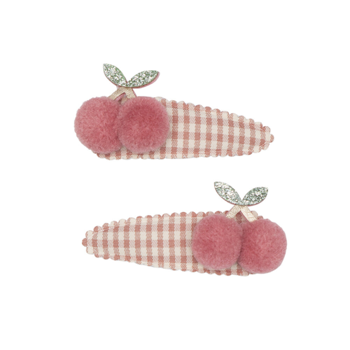Mimi & Lula - 2 hårspænder - Gingham Cherry Tulip