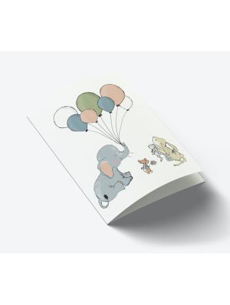 Elephant balloon A7 kort