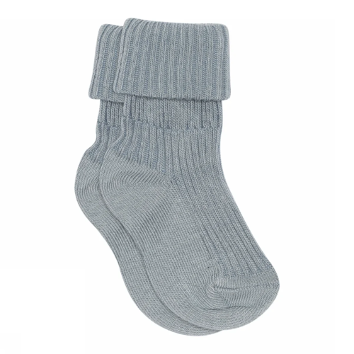 Cotton rib baby socks - Dusty Blue