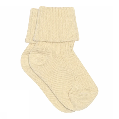 Cotton rib baby socks - Ecru