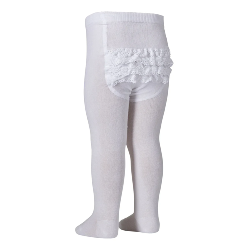 Cotton tights - lace White