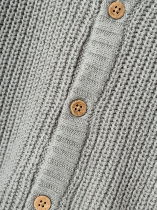 LANGÆRMET STRIKKET CARDIGAN - Limestone