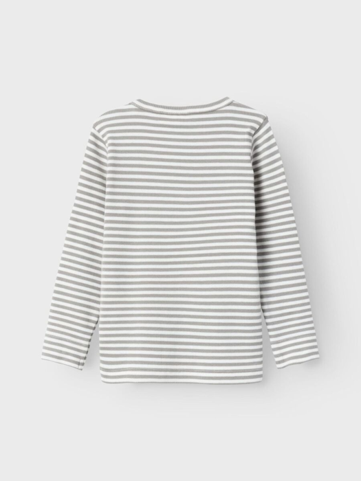 SLIM FIT TOP MED LANGE ÆRMER - limestone