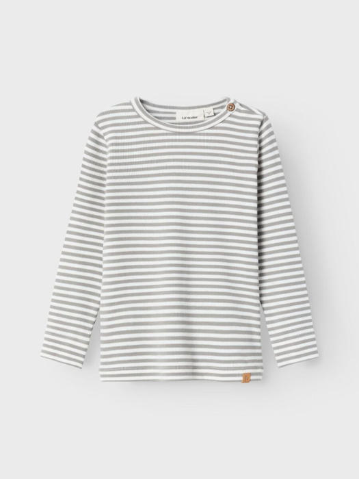 SLIM FIT TOP MED LANGE ÆRMER - limestone