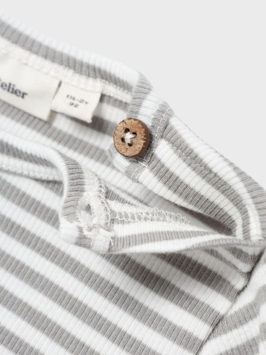 SLIM FIT TOP MED LANGE ÆRMER - limestone