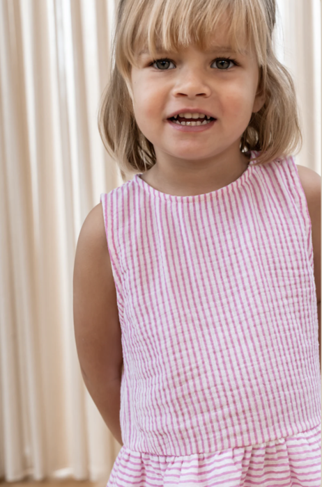 CIAO STRIPE TOP - CLOUD DANCER PINK STRIPE