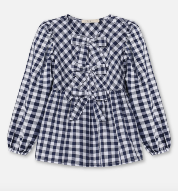 ZORRO LS BLOUSE - INSIGNIA SANDSHELL CHECK