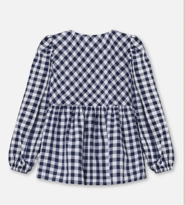 ZORRO LS BLOUSE - INSIGNIA SANDSHELL CHECK