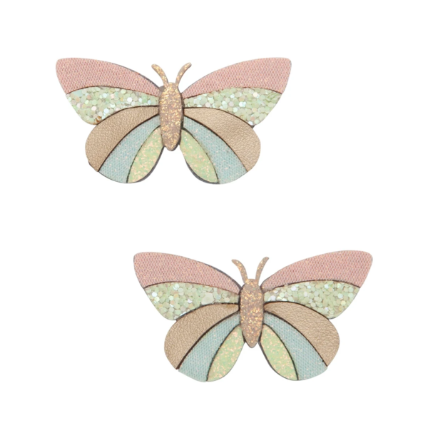 Mimi & Lula - 2 hårspænder - Stripe Butterfly Spring Magic