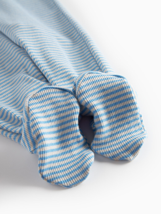 Renas, Modal Fine Rib, body, New Born - blue stripe