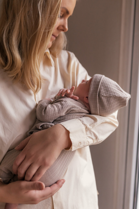 Rulo, Pointelle Rib, body, New Born - Soft beige