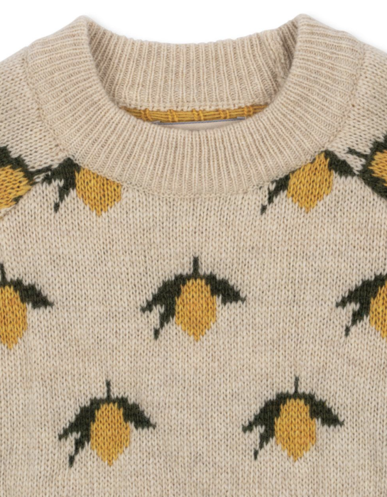 Belou Lemon Striksweater i Merinould – Blød & Varm