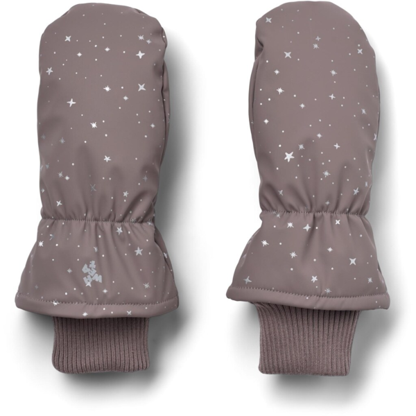 Winter Mittens Stormy - purple stone stars