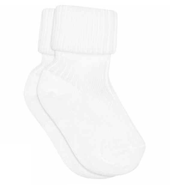 Cotton rib babys socks - white