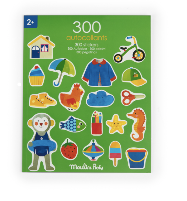 Moulin Roty - Klistermærkebog 300 stk - Les Popipop