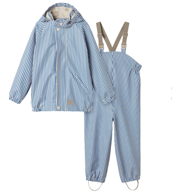 Oddy Sæt - Regntøj - Blå Stribet